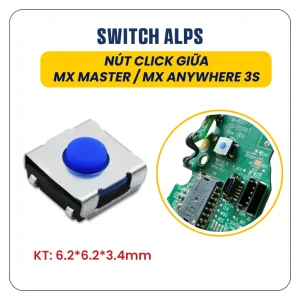 NÚT CLICK GIỮA ALPS 4 CHÂN 6.2x6.2x3.4MM